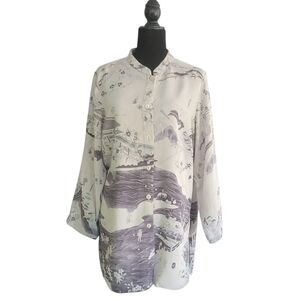 Elegant Women's Blouse in White and Purple